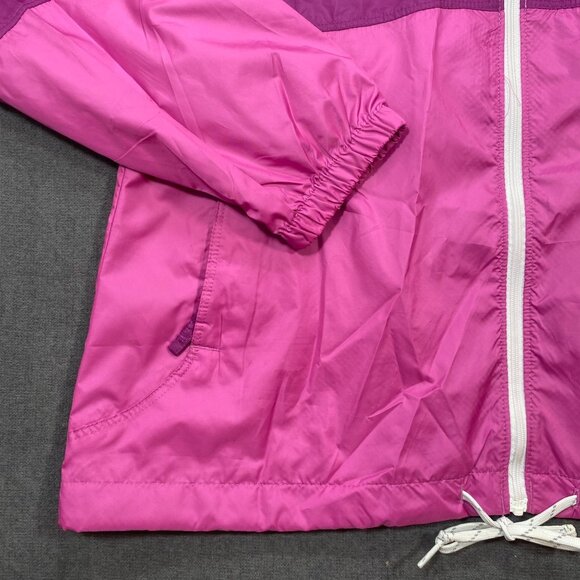 Columbia Womens Two-Tone Pink Lightweight Windbreaker Jacket With Hood Medium - Picture 8 of 13